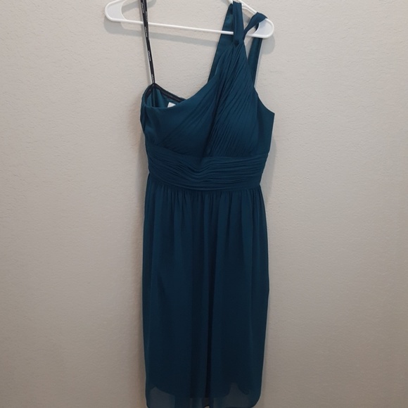 One shoulder turquoise dress - Picture 2 of 4